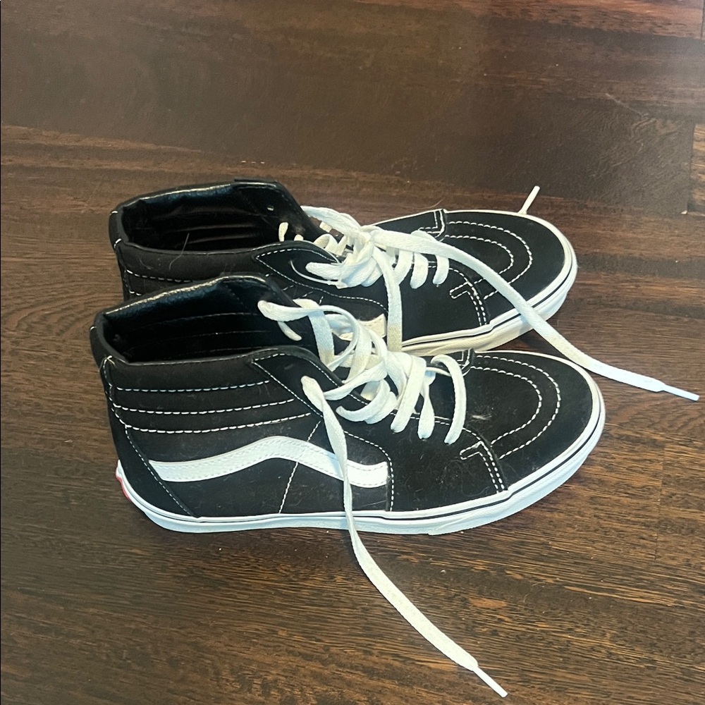 Vans Kids Black and White High-Top Sneakers